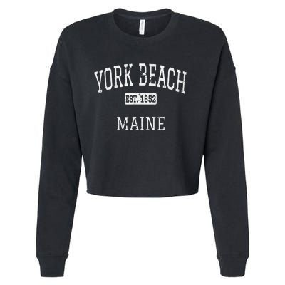 York Beach Maine Me Vintage Cropped Pullover Crew