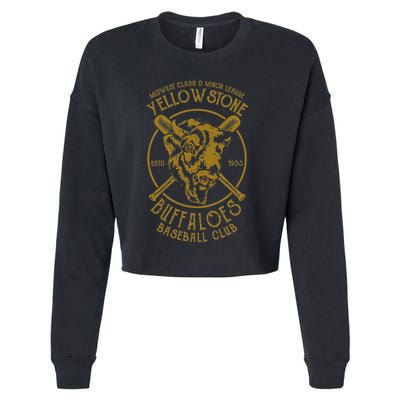 Yellowstone Buffaloes Minor League Retro Baseball Team Cropped Pullover Crew