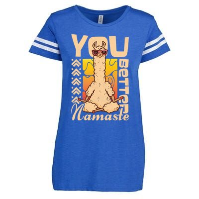 You Better Namaste Yoga Alpaca Lama Cute Gift Enza Ladies Jersey Football T-Shirt