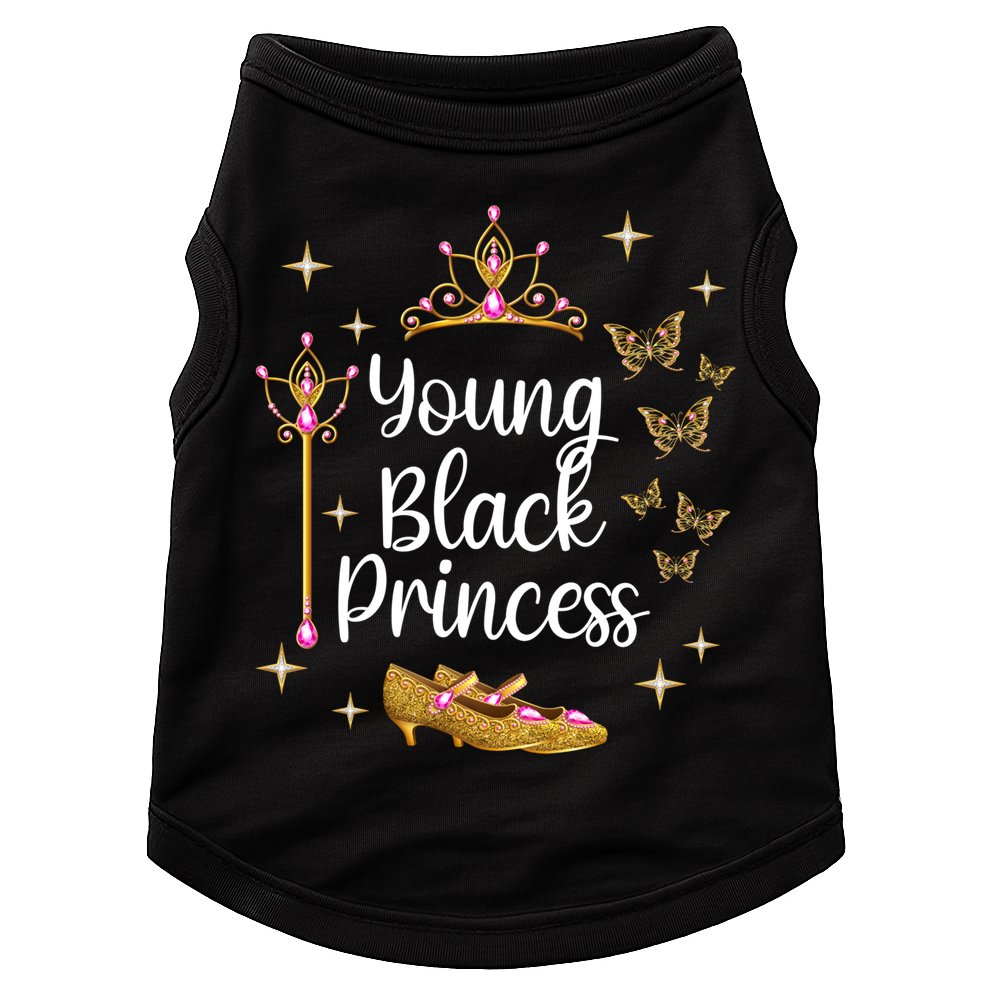 Young Black Princess Afro Natural Hair Black Girl Juneteenth Gift Doggie Tank