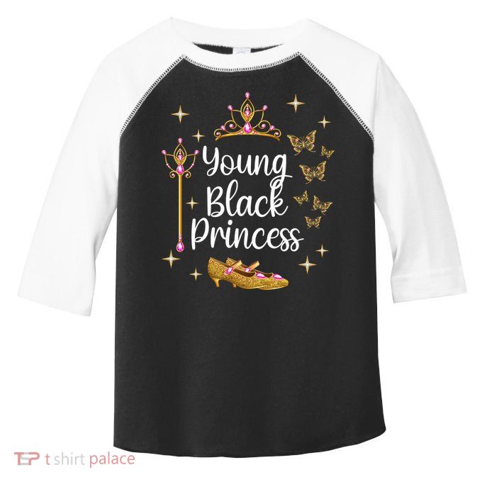Young Black Princess Afro Natural Hair Black Girl Juneteenth Gift Toddler Fine Jersey T-Shirt