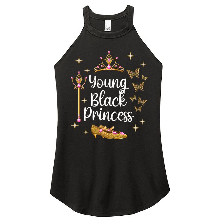 Young Black Princess Afro Natural Hair Black Girl Juneteenth Gift Women's Perfect Tri Rocker Tank