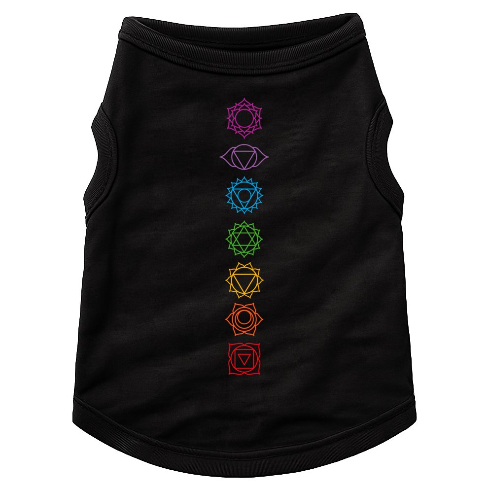 Yogi Back Print Chakras Aligned Yoga Lover Gift Doggie Tank