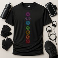Yogi Back Print Chakras Aligned Yoga Lover Gift Cooling Performance Crew T-Shirt