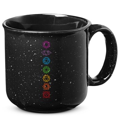 Yogi Back Print Chakras Aligned Yoga Lover Gift 15oz Campfire Ceramic Mug