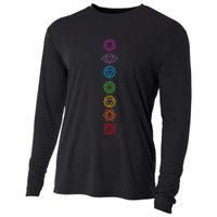 Yogi Back Print Chakras Aligned Yoga Lover Gift Cooling Performance Long Sleeve Crew