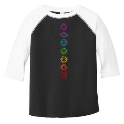 Yogi Back Print Chakras Aligned Yoga Lover Gift Toddler Fine Jersey T-Shirt