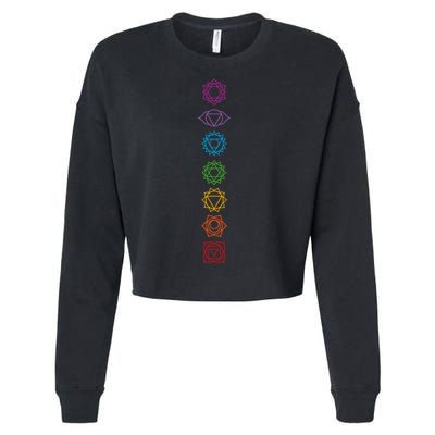 Yogi Back Print Chakras Aligned Yoga Lover Gift Cropped Pullover Crew