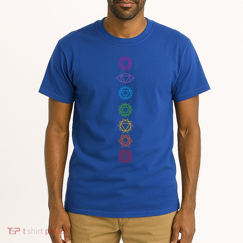 Yogi Back Print Chakras Aligned Yoga Lover Gift Tall T-Shirt