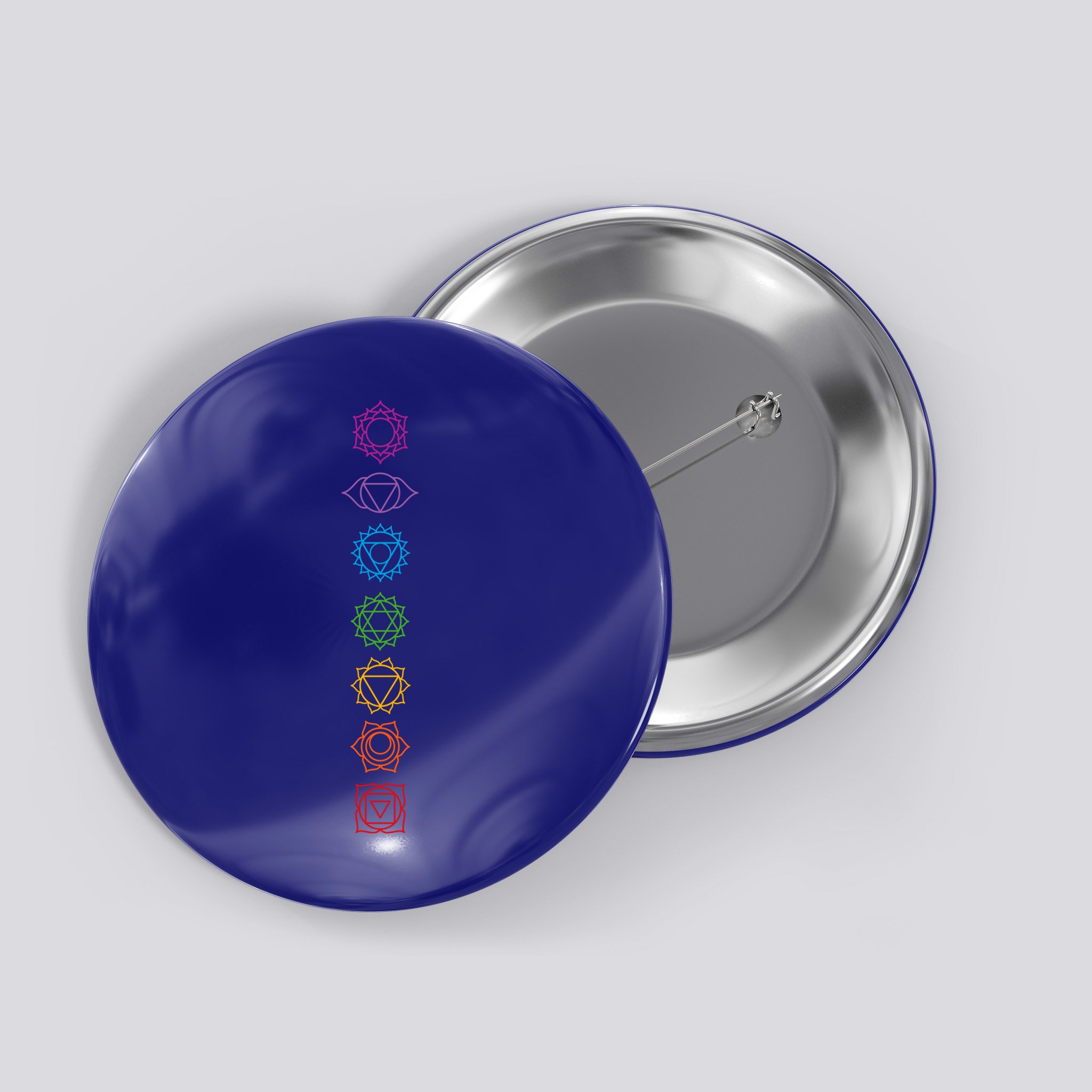 Yogi Back Print Chakras Aligned Yoga Lover Gift Button