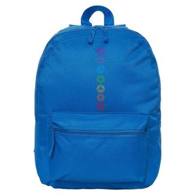 Yogi Back Print Chakras Aligned Yoga Lover Gift 16 in Basic Backpack