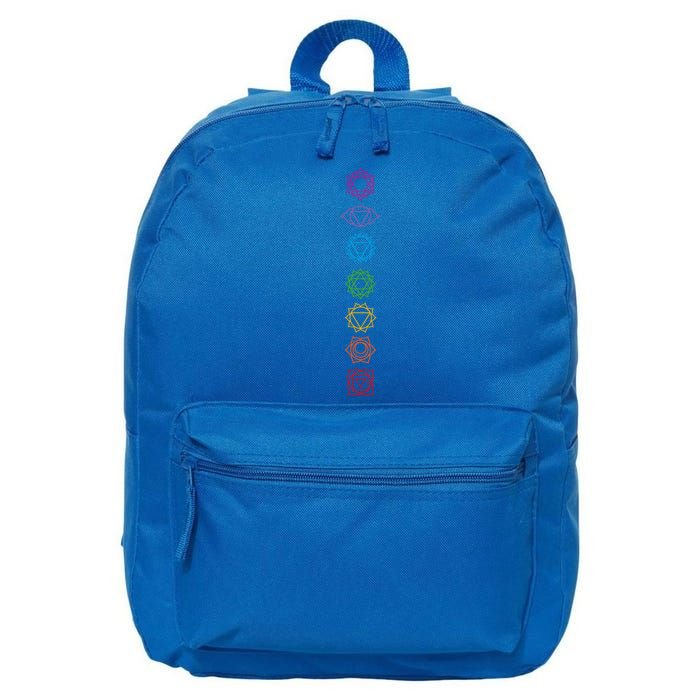 Yogi Back Print Chakras Aligned Yoga Lover Gift 16 in Basic Backpack