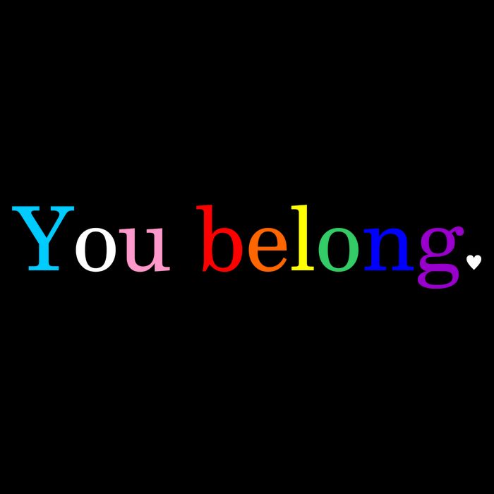 You Belong Rainbow Support Respect LGBT Gay Pride LGBTQ Button