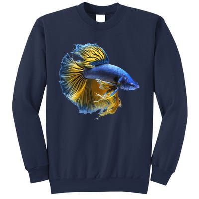 Yellow & Blue Siamese Fighting Betta Fish Aquarium Owner Sweatshirt