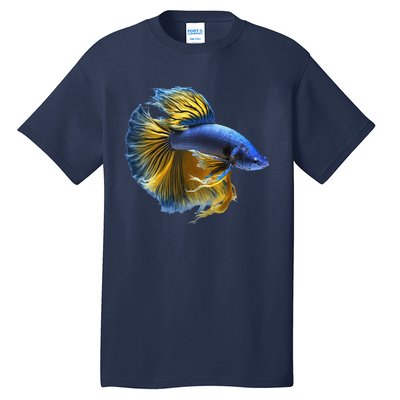 Yellow & Blue Siamese Fighting Betta Fish Aquarium Owner Tall T-Shirt