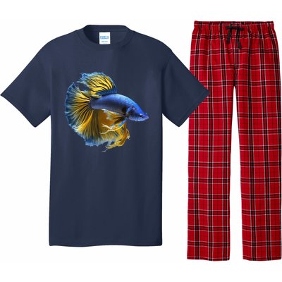 Yellow & Blue Siamese Fighting Betta Fish Aquarium Owner Pajama Set