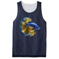 Yellow & Blue Siamese Fighting Betta Fish Aquarium Owner Mesh Reversible Basketball Jersey Tank