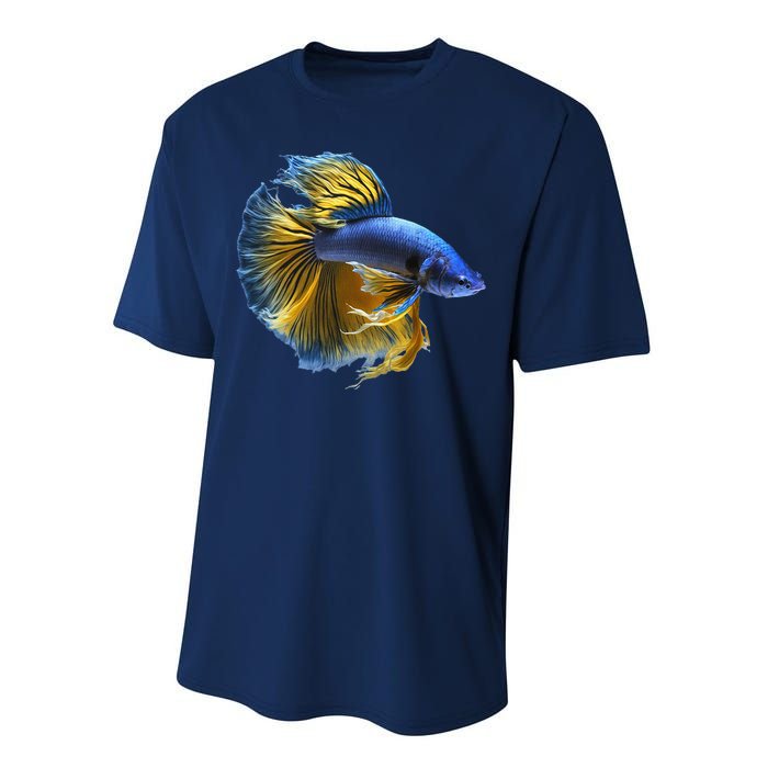 Yellow & Blue Siamese Fighting Betta Fish Aquarium Owner Performance Sprint T-Shirt