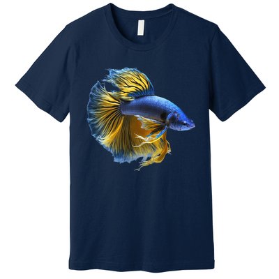 Yellow & Blue Siamese Fighting Betta Fish Aquarium Owner Premium T-Shirt