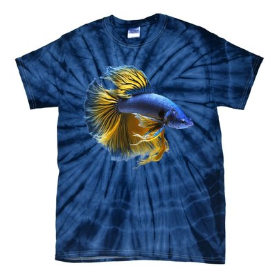 Yellow & Blue Siamese Fighting Betta Fish Aquarium Owner Tie-Dye T-Shirt