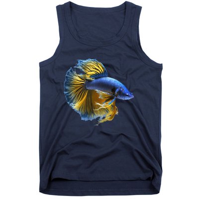 Yellow & Blue Siamese Fighting Betta Fish Aquarium Owner Tank Top