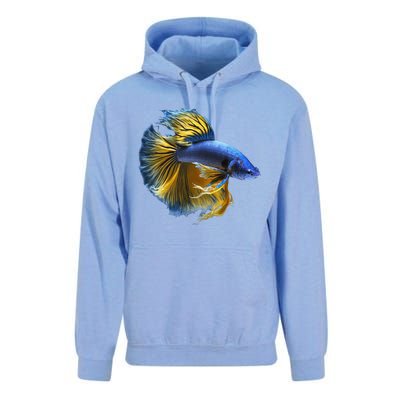 Yellow & Blue Siamese Fighting Betta Fish Aquarium Owner Unisex Surf Hoodie