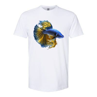 Yellow & Blue Siamese Fighting Betta Fish Aquarium Owner Softstyle CVC T-Shirt