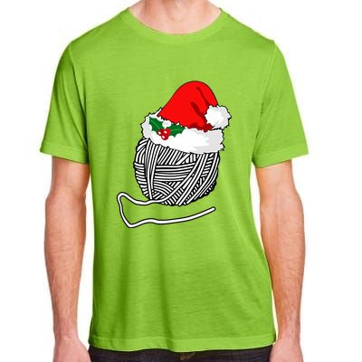 Yarn Ball Santa Knitting Christmas Xmas Hat Adult ChromaSoft Performance T-Shirt