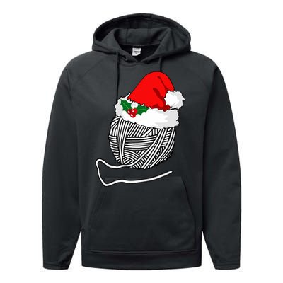 Yarn Ball Santa Knitting Christmas Xmas Hat Performance Fleece Hoodie