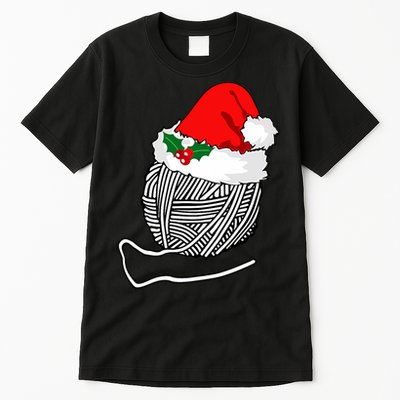 Yarn Ball Santa Knitting Christmas Xmas Hat Tall T-Shirt