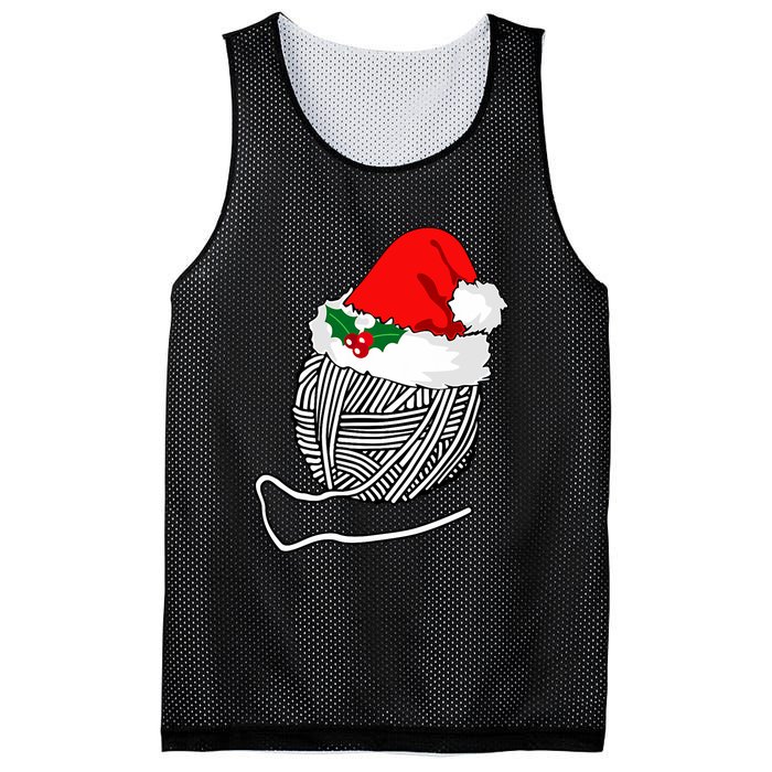 Yarn Ball Santa Knitting Christmas Xmas Hat Mesh Reversible Basketball Jersey Tank