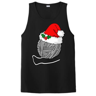 Yarn Ball Santa Knitting Christmas Xmas Hat PosiCharge Competitor Tank