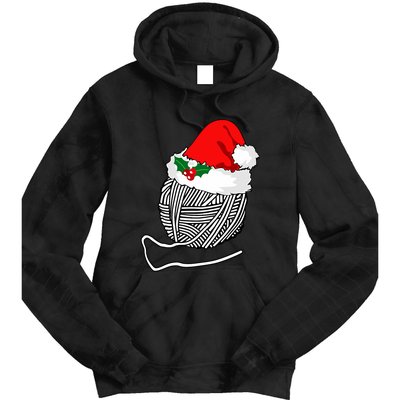 Yarn Ball Santa Knitting Christmas Xmas Hat Tie Dye Hoodie