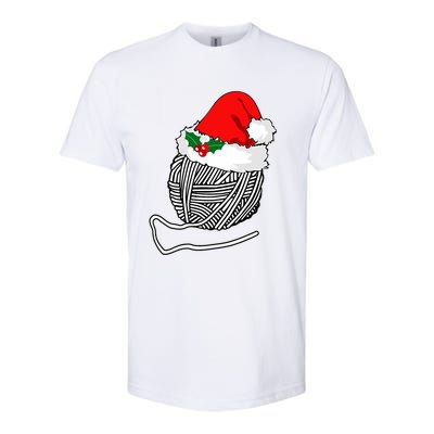 Yarn Ball Santa Knitting Christmas Xmas Hat Softstyle CVC T-Shirt