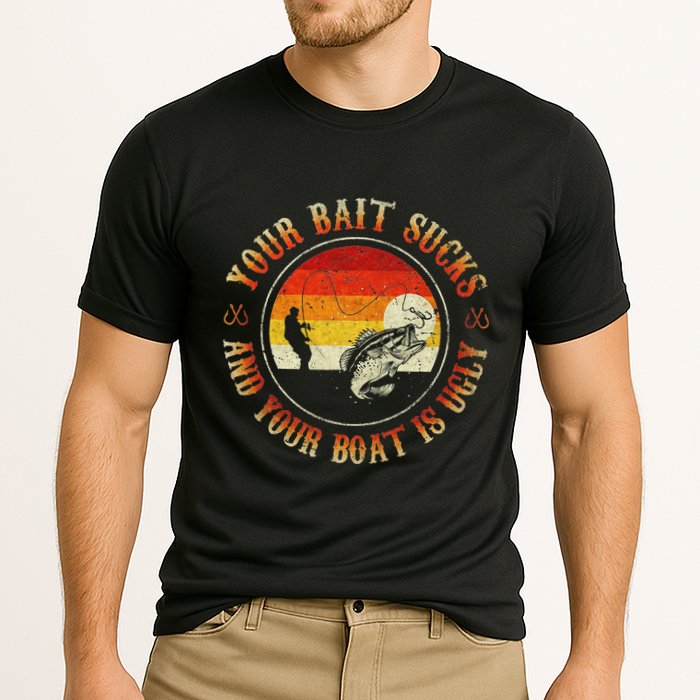 Your Bait Sucks And Your Boat Is Ugly Fishing Cooling Performance Crew T-Shirt
