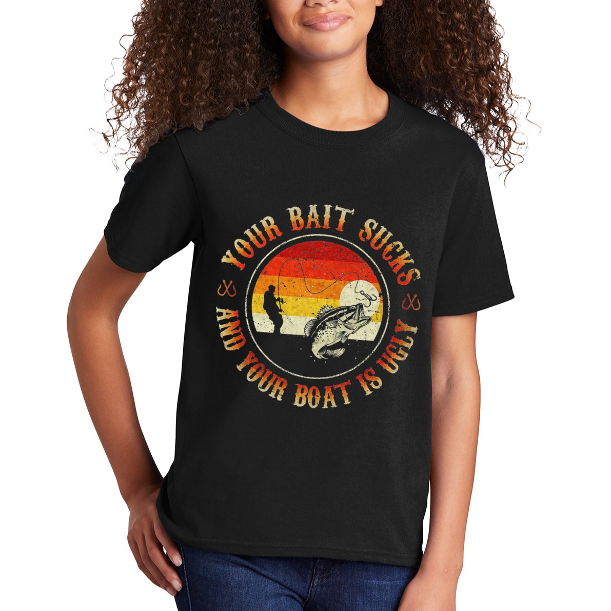 Your Bait Sucks And Your Boat Is Ugly Fishing Kids T-Shirt