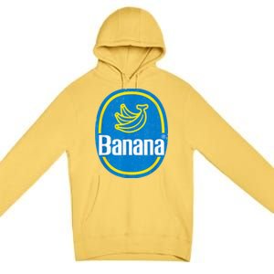 Yellow Banana Sticker Fruit Lazy Diy Easy Halloween Costume Premium Pullover Hoodie