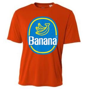 Yellow Banana Sticker Fruit Lazy Diy Easy Halloween Costume Cooling Performance Crew T-Shirt