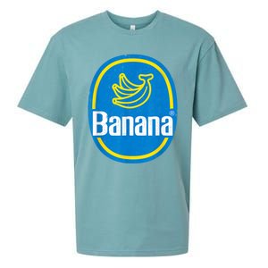 Yellow Banana Sticker Fruit Lazy Diy Easy Halloween Costume Sueded Cloud Jersey T-Shirt