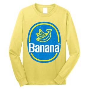 Yellow Banana Sticker Fruit Lazy Diy Easy Halloween Costume Long Sleeve Shirt