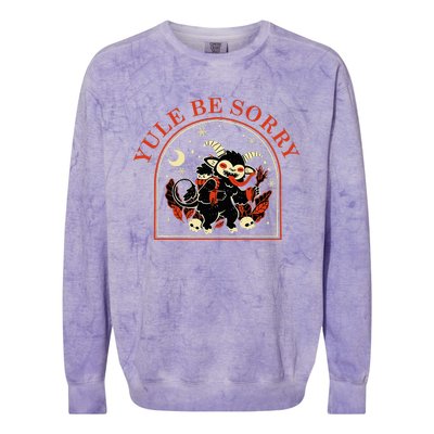 Yule Be Sorry Cute Krampus Dark Christmas Merry Krampus Colorblast Crewneck Sweatshirt