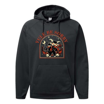 Yule Be Sorry Cute Krampus Dark Christmas Merry Krampus Performance Fleece Hoodie