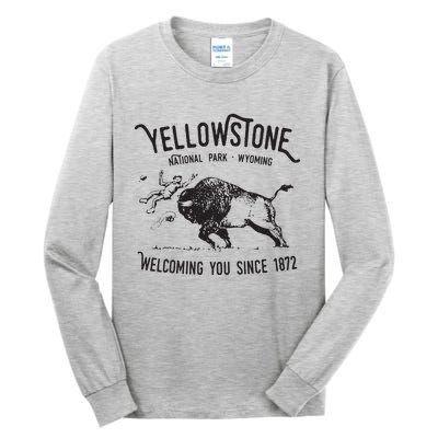 Yellowstone Bison Toss National Park Wyoming Tall Long Sleeve T-Shirt