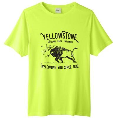 Yellowstone Bison Toss National Park Wyoming Tall Fusion ChromaSoft Performance T-Shirt