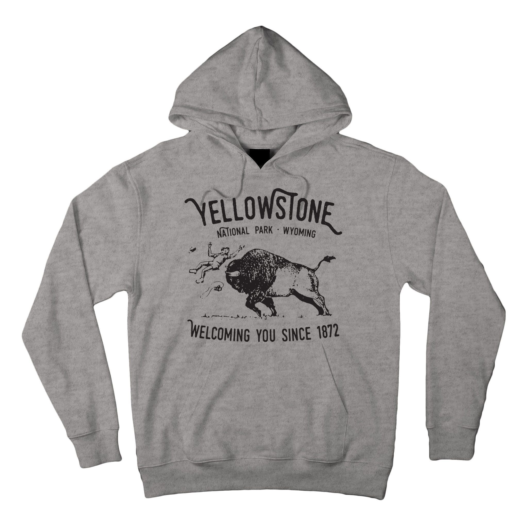 Yellowstone Bison Toss National Park Wyoming Tall Hoodie