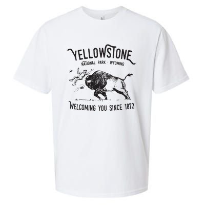 Yellowstone Bison Toss National Park Wyoming Sueded Cloud Jersey T-Shirt