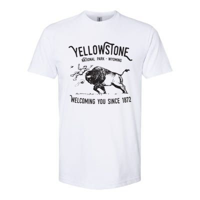 Yellowstone Bison Toss National Park Wyoming Softstyle CVC T-Shirt