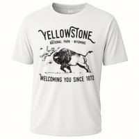 Yellowstone Bison Toss National Park Wyoming Cooling Performance Crew T-Shirt