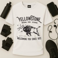 Yellowstone Bison Toss National Park Wyoming Cooling Performance Crew T-Shirt