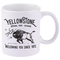 Yellowstone Bison Toss National Park Wyoming 11oz C Handle Ceramic Mug
